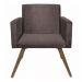 Kit 02 Poltronas Decorativa Pés Palito Nina Suede Marrom - DS Móveis