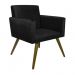 Kit 02 Poltronas Decorativa Pés Palito Nina Suede Preto - DS Móveis