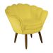 Kit 02 Poltronas Decorativa Pétala Pés Palito Suede Amarelo