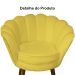 Kit 02 Poltronas Decorativa Pétala Pés Palito Suede Amarelo