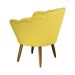 Kit 02 Poltronas Decorativa Pétala Pés Palito Suede Amarelo