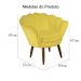 Kit 02 Poltronas Decorativa Pétala Pés Palito Suede Amarelo