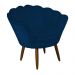 Kit 02 Poltronas Decorativa Pétala Pés Palito Suede Azul Marinho