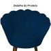 Kit 02 Poltronas Decorativa Pétala Pés Palito Suede Azul Marinho