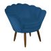 Kit 02 Poltronas Decorativa Pétala Pés Palito Suede Azul Royal