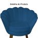 Kit 02 Poltronas Decorativa Pétala Pés Palito Suede Azul Royal