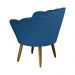 Kit 02 Poltronas Decorativa Pétala Pés Palito Suede Azul Royal