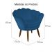 Kit 02 Poltronas Decorativa Pétala Pés Palito Suede Azul Royal