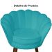 Kit 02 Poltronas Decorativa Pétala Pés Palito Suede Azul Turquesa