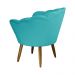 Kit 02 Poltronas Decorativa Pétala Pés Palito Suede Azul Turquesa
