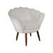 Kit 02 Poltronas Decorativa Pétala Pés Palito Suede Bege