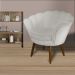 Kit 02 Poltronas Decorativa Pétala Pés Palito Suede Bege