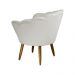 Kit 02 Poltronas Decorativa Pétala Pés Palito Suede Bege
