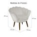 Kit 02 Poltronas Decorativa Pétala Pés Palito Suede Bege