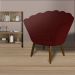 Kit 02 Poltronas Decorativa Pétala Pés Palito Suede Bordô