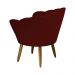 Kit 02 Poltronas Decorativa Pétala Pés Palito Suede Bordô