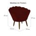Kit 02 Poltronas Decorativa Pétala Pés Palito Suede Bordô
