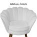 Kit 02 Poltronas Decorativa Pétala Pés Palito Suede Branco