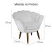 Kit 02 Poltronas Decorativa Pétala Pés Palito Suede Branco