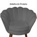 Kit 02 Poltronas Decorativa Pétala Pés Palito Suede Cinza