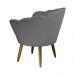 Kit 02 Poltronas Decorativa Pétala Pés Palito Suede Cinza