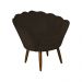Kit 02 Poltronas Decorativa Pétala Pés Palito Suede Marrom