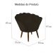 Kit 02 Poltronas Decorativa Pétala Pés Palito Suede Marrom