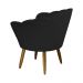 Kit 02 Poltronas Decorativa Pétala Pés Palito Suede Preto