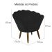 Kit 02 Poltronas Decorativa Pétala Pés Palito Suede Preto