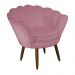 Kit 02 Poltronas Decorativa Pétala Pés Palito Suede Rosa