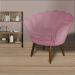 Kit 02 Poltronas Decorativa Pétala Pés Palito Suede Rosa