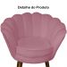 Kit 02 Poltronas Decorativa Pétala Pés Palito Suede Rosa
