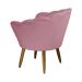 Kit 02 Poltronas Decorativa Pétala Pés Palito Suede Rosa
