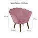 Kit 02 Poltronas Decorativa Pétala Pés Palito Suede Rosa