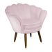 Kit 02 Poltronas Decorativa Pétala Pés Palito Suede Rosa Bebê