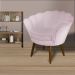 Kit 02 Poltronas Decorativa Pétala Pés Palito Suede Rosa Bebê