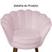 Kit 02 Poltronas Decorativa Pétala Pés Palito Suede Rosa Bebê