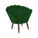 Kit 02 Poltronas Decorativa Pétala Pés Palito Suede Verde - DS Estofados