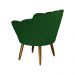 Kit 02 Poltronas Decorativa Pétala Pés Palito Suede Verde - DS Estofados