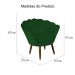 Kit 02 Poltronas Decorativa Pétala Pés Palito Suede Verde - DS Estofados