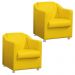 Kit 02 Poltronas Decorativa Para Sala e Escritório Tilla Napa Amarelo - DS Estofados