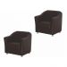 Kit 02 Poltronas Decorativa Para Sala e Escritório Tilla Napa Marrom - DS Estofados