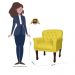 Kit 02 Poltronas Decorativas Anita Pés Luis XV Suede Amarelo - DS Estofados