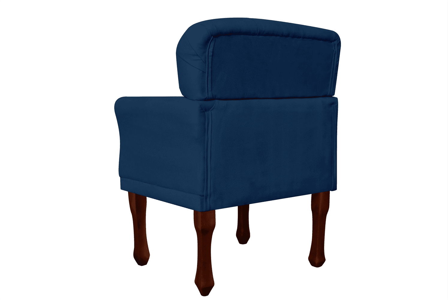 Kit 02 Poltronas Decorativas Anita Pés Luis XV Suede Azul Marinho - DS Estofados