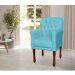 Kit 02 Poltronas Decorativas Anita Pés Luis XV Suede Azul Turquesa - DS Estofados
