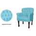 Kit 02 Poltronas Decorativas Anita Pés Luis XV Suede Azul Turquesa - DS Estofados