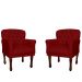 Kit 02 Poltronas Decorativas Anita Pés Luis XV Suede Bordô - DS Estofados