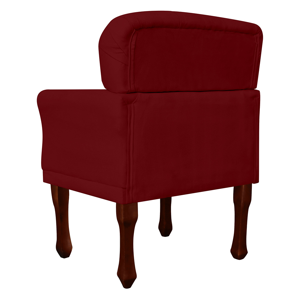 Kit 02 Poltronas Decorativas Anita Pés Luis XV Suede Bordô - DS Estofados