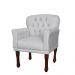Kit 02 Poltronas Decorativas Anita Pés Luis XV Suede Branco - DS Estofados