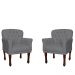 Kit 02 Poltronas Decorativas Anita Pés Luis XV Suede Cinza - DS Estofados